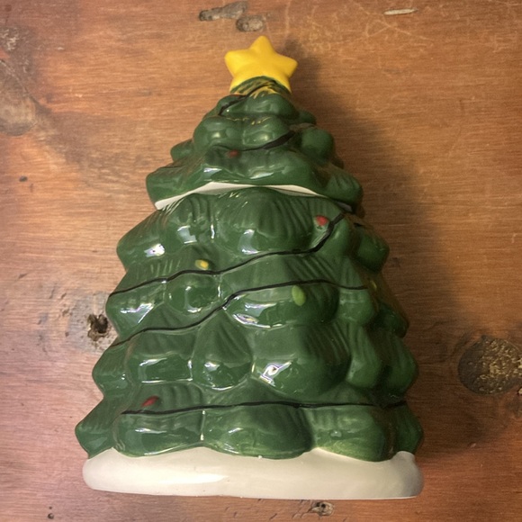 NWT- Stunning Holiday Christmas Tree 🎄with Lights Ceramic Cookie Jar Decoration - Picture 15 of 17